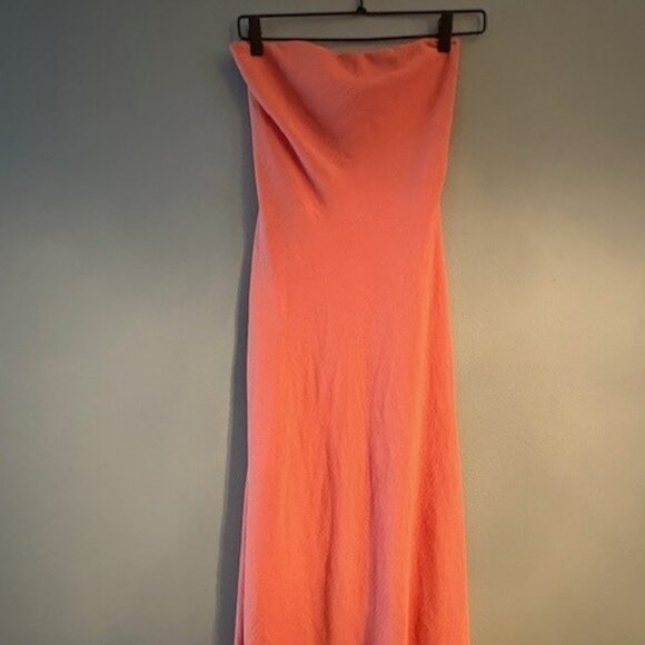 See You Monday Coral Strapless Sun Dress with Bow Detail - Picture 1 of 2